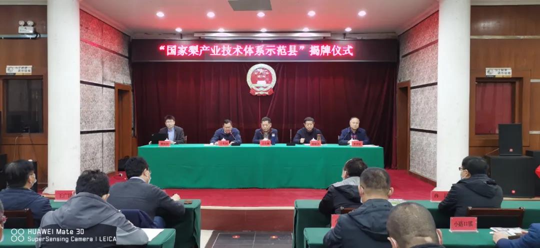 济宁市梁山县被授予“国家梨产业技术体系示范县”称号