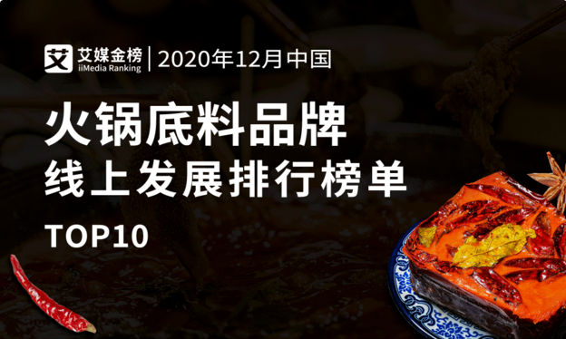 2020年12月中国火锅底料品牌线上发展排行榜单TOP10，川渝地区品牌受欢迎