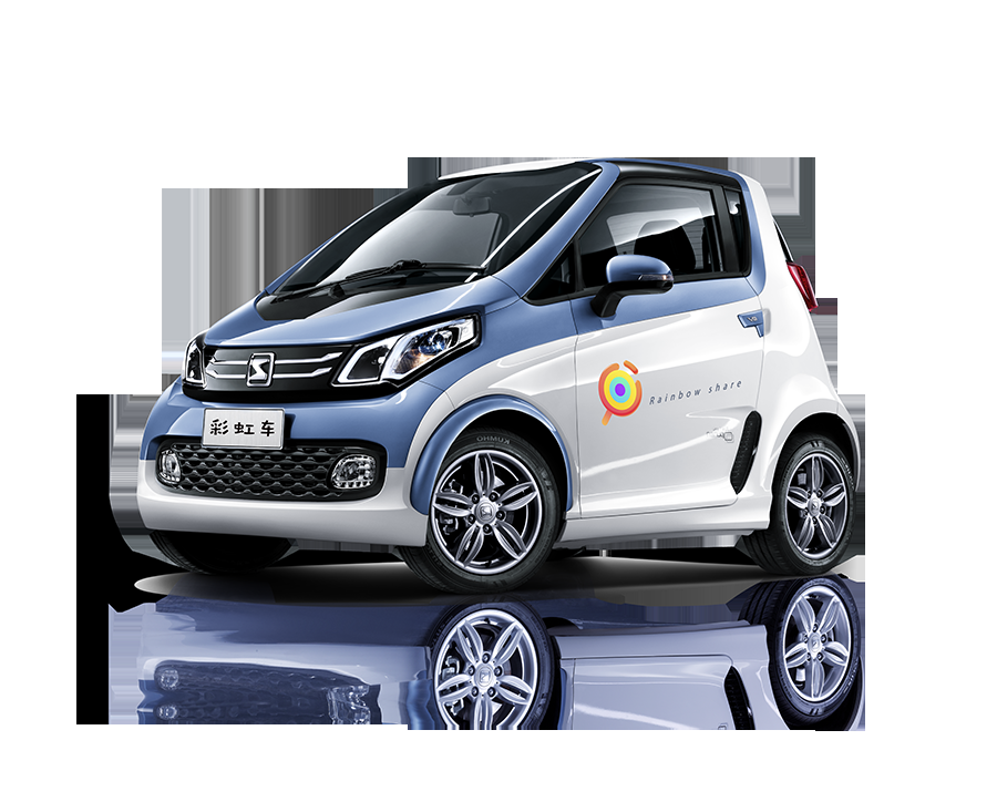 彩虹车落地杭州 首批新能源共享汽车亮相街头