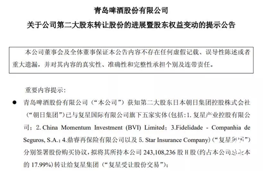 上海首富郭广昌追求团队创新 携手青岛啤酒互利共赢