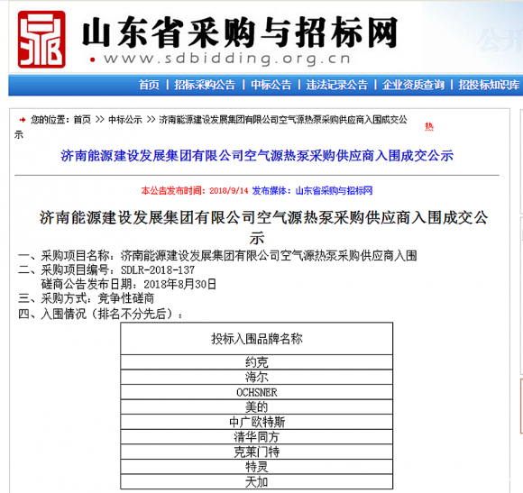 走进“泉城”！ 中广欧特斯强势入围济南能源建设发展集团采购项目