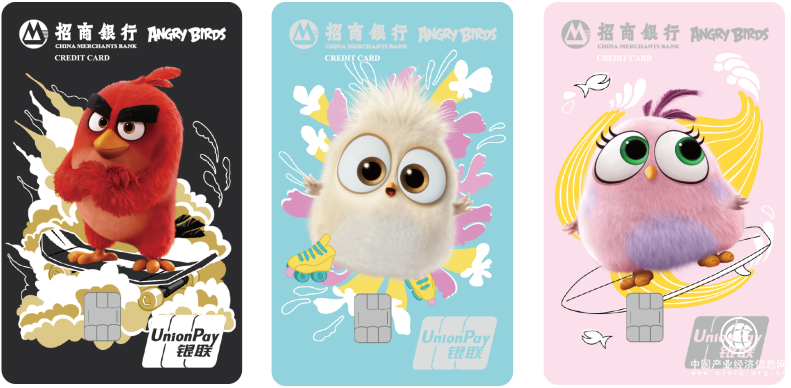 近日,招商银行跨界推出愤怒的小鸟联名信用卡,通过萌宠的卡面设计