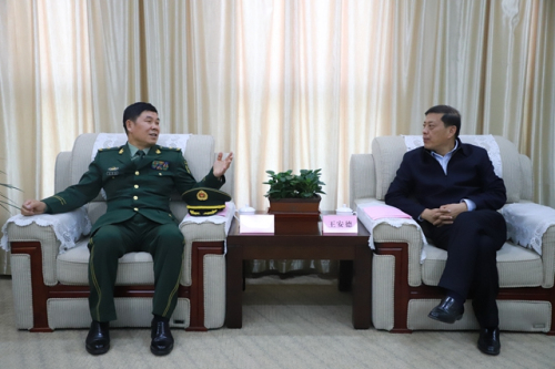 快讯丨王安德、孟庆斌会见武警山东总队政治委员边保民一行