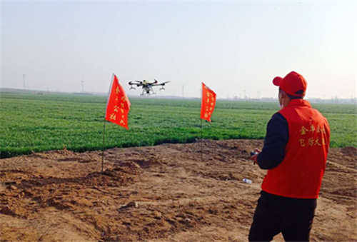 青岛西海岸新区：高科技助力农业增产 喷药无人机“亮相”田间