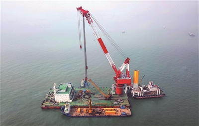 江苏启东开建国内单体容量最大海上风电项目