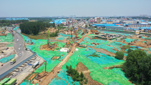 西中环大山路立交工程建设开足马力