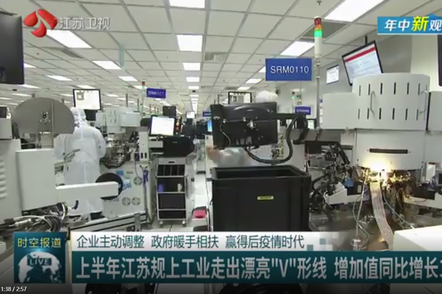 上半年江苏规上工业走出“V”形线 增加值同比增长1.1%