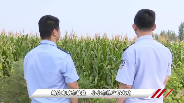 「小案侦防」棒子地里电动车被盗，小小车牌立了大功