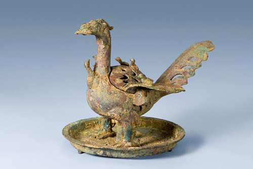 【博物·琅琊】西晋·神雀负雏衔鱼（青铜）熏炉