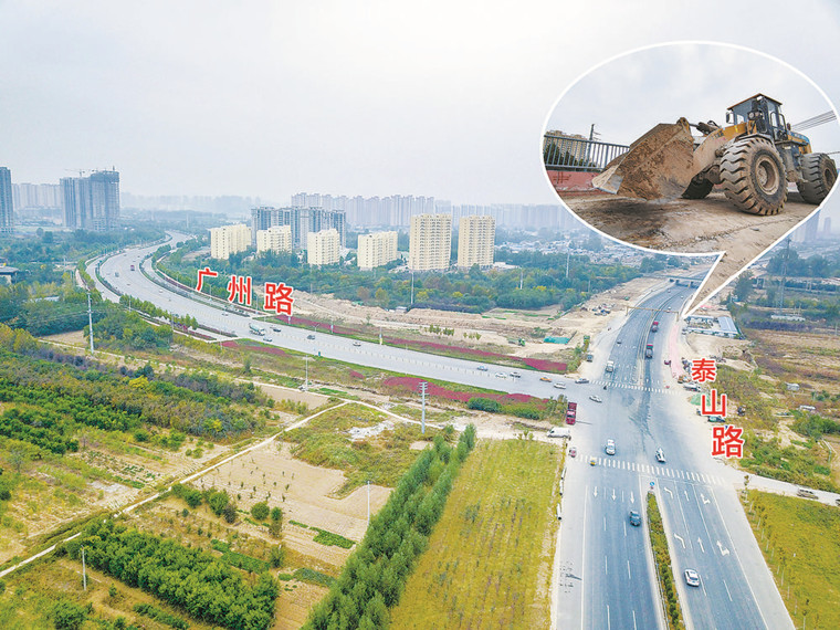 菏泽市区泰山路与广州路交叉路口通车