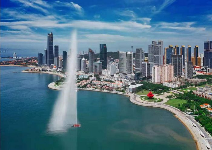 为海洋文化名城添新胜地青岛海上百米大喷泉有望明年复喷