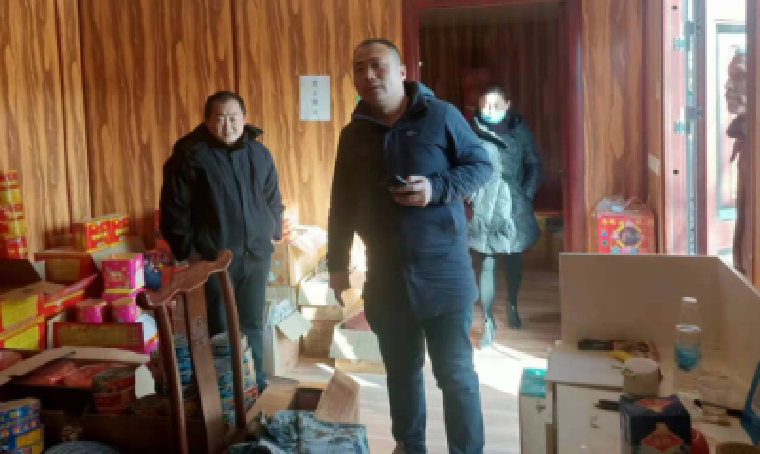 曹县青菏街道办事处组织集中开展烟花爆竹安全检查