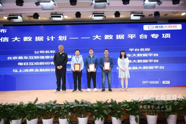 马上消费获工信部中国信通院“大数据平台安全专项认证”