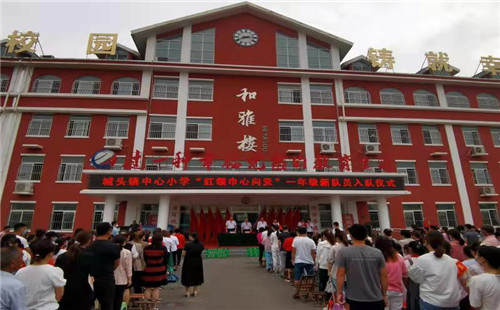 山亭区城头镇开展“红领巾心向党”新队员入队仪式活动