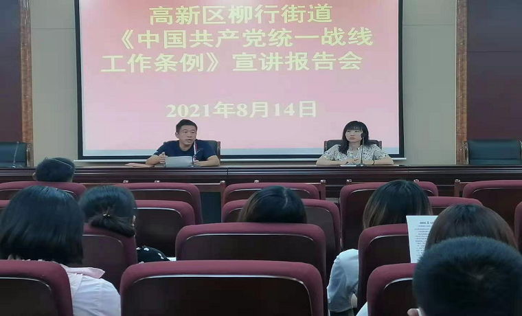 济宁高新区柳行街道举行党史学习教育暨《中国共产党统一战线工作条例》宣讲报告会