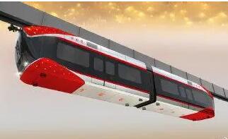 国内首辆磁浮空轨列车