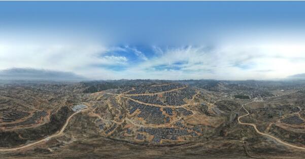 中国电建华东院总承包的陕西最大山地光伏项目发电