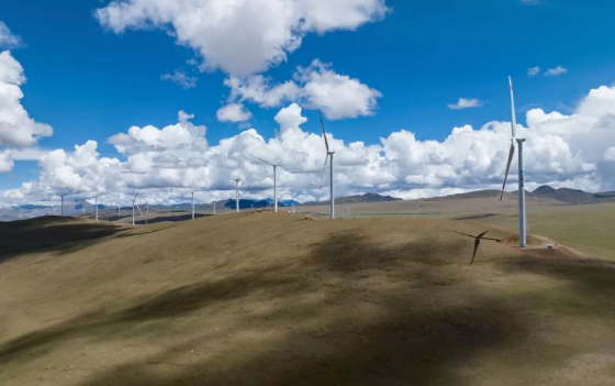 我国海拔最高风电项目——西藏措美哲古风电场全容量并网发电