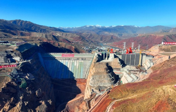 国家重点能源项目青海玛尔挡水电站下闸蓄水