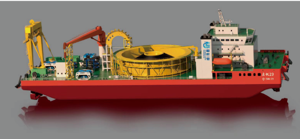 中国船舶七〇八所设计的新型海缆船“启帆19 ”号下水