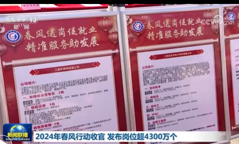2024年春风行动收官 发布岗位超4300万个