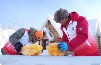 哈尔滨冰雪大世界全新打造“植物彩色冰村落”
