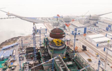 “华龙一号”漳州核电3号机组内穹顶吊装成功