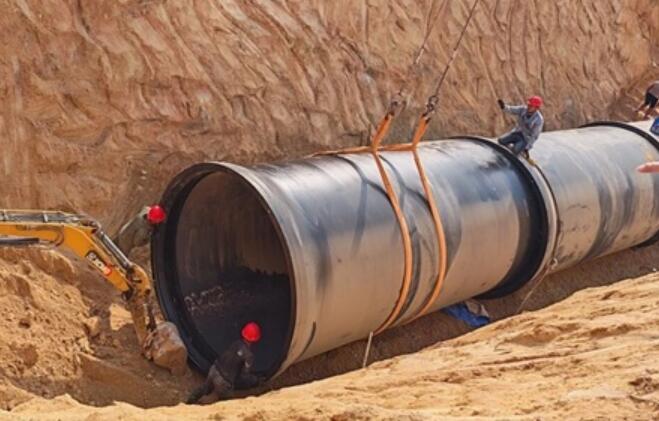 世界首例DN2800超大口径球墨铸铁管成功铺设