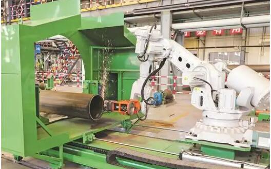 宝石管业自主设计超声波连探探架高度传感器 实现生产线国产化替代