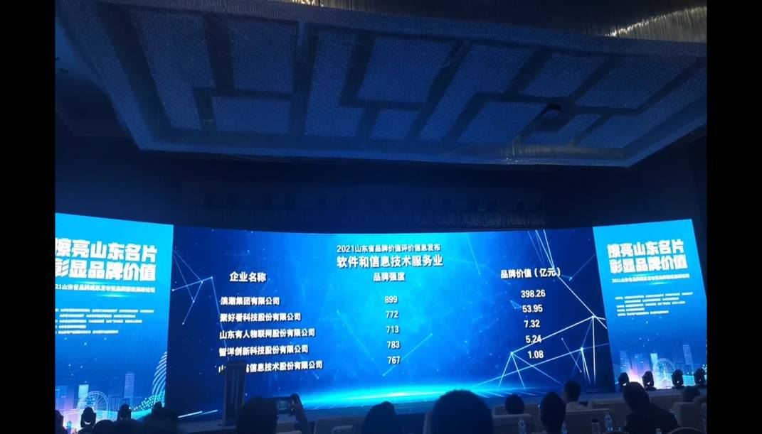 2021山东省重点行业品牌价值榜发布 浪潮、聚好看品牌强度分列行业前二 