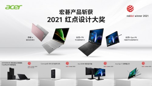 兼具轻薄强性能，宏碁纵横+ P6、传奇X系列荣获2021红点设计奖