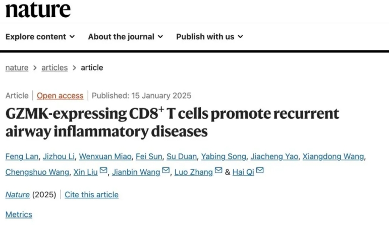 清华大学与北京同仁医院团队发表研究 揭示慢性鼻病复发关键机制 清华大学与北京同仁医院团队发表研究 揭示慢性鼻病复发关键机制